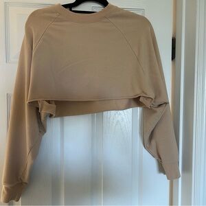 Alo Women's Tan Cropped Sweatshirt, size Small, EUC